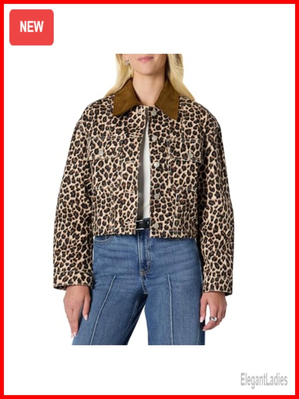 Oversized Cropped Heavyweight Denim Jacket Corduroy Collar